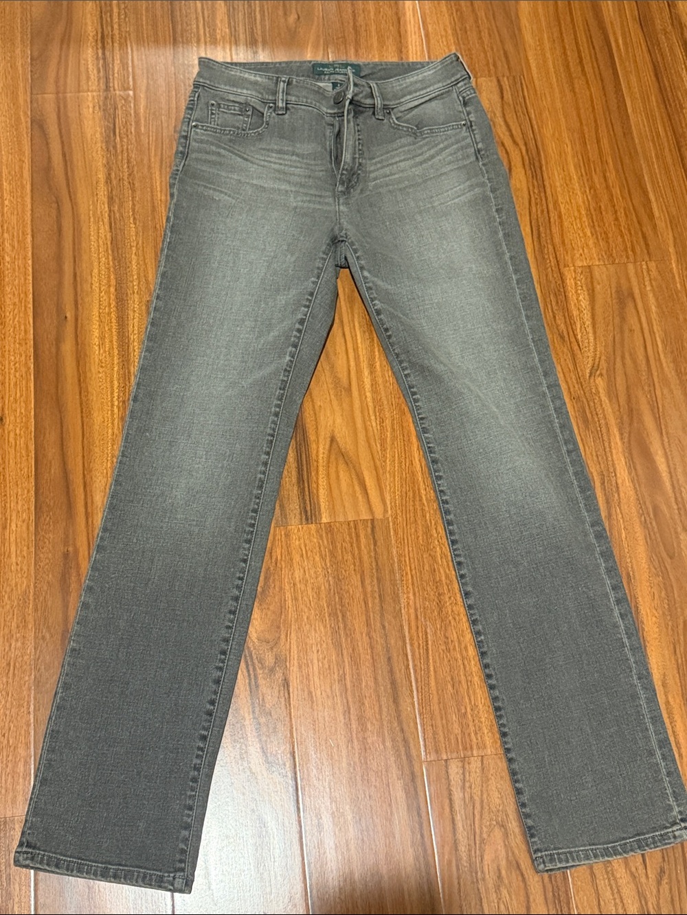 Lauren Ralph Lauren Women's Gray Straight-Leg Jeans